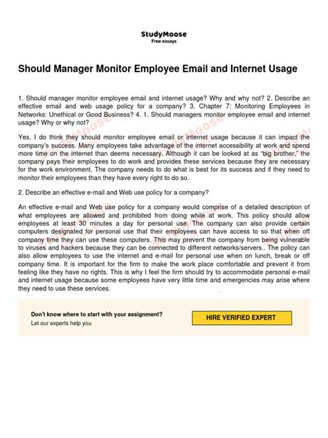 Should Managers Monitor Employee Email and Internet Usage?